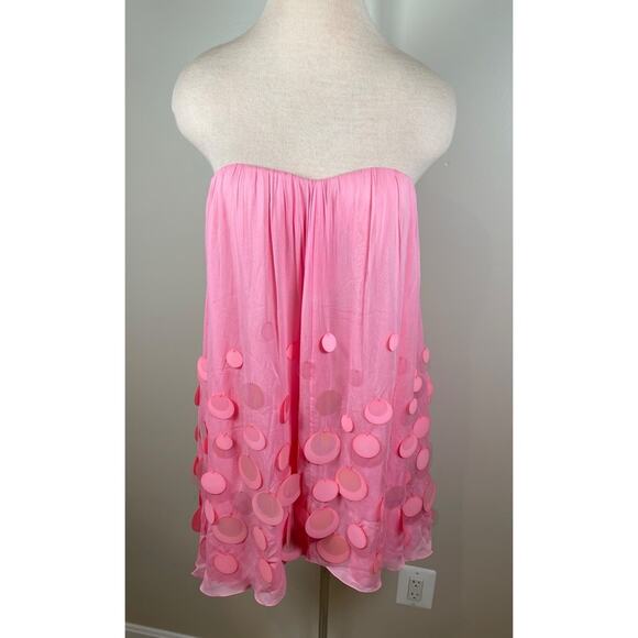 Retrofete Sherry Sequin Embellished Strapless Pink Mini Dress Size Small - Picture 3 of 11